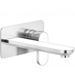 MONOMANDO DE LAVABO EMPOTRADO PARTE EXTERIOR DRESS ACERO INOX BIANCO