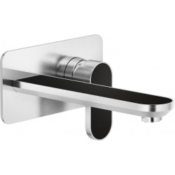 MONOMANDO DE LAVABO EMPOTRADO PARTE EXTERIOR DRESS ACERO INOX NERO