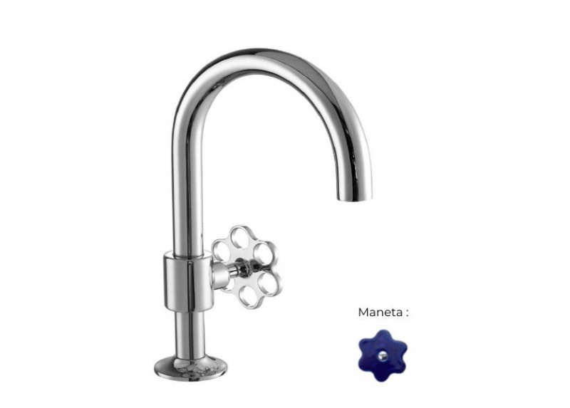 MONOMANDO DE LAVABO TUBS LATERAL VOLANTE FLOR DENIM CROMO BRILLO