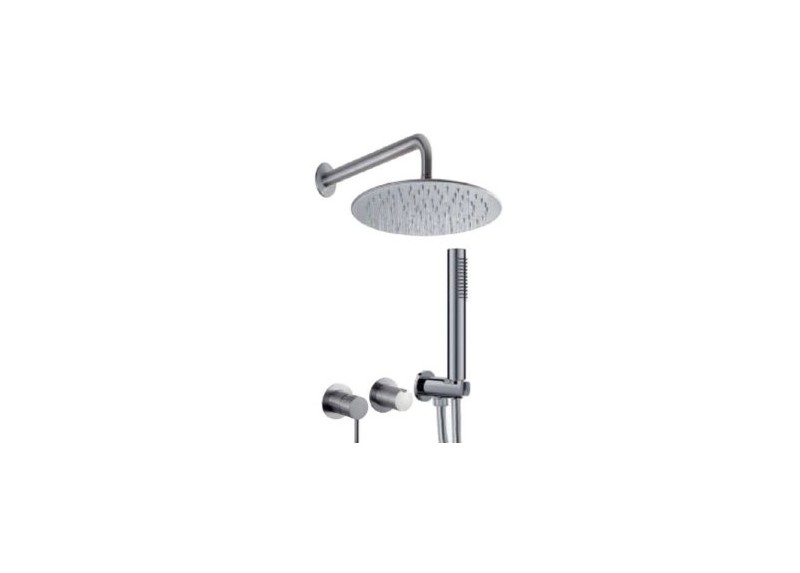 CONJUNTO MONOMANDO DE DUCHA 2 SALIDAS YACHT ACERO INOX