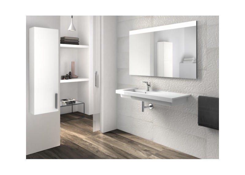 LAVABO PRISMA BLANCO BRILLO 110X45X13 IZQUIERDA