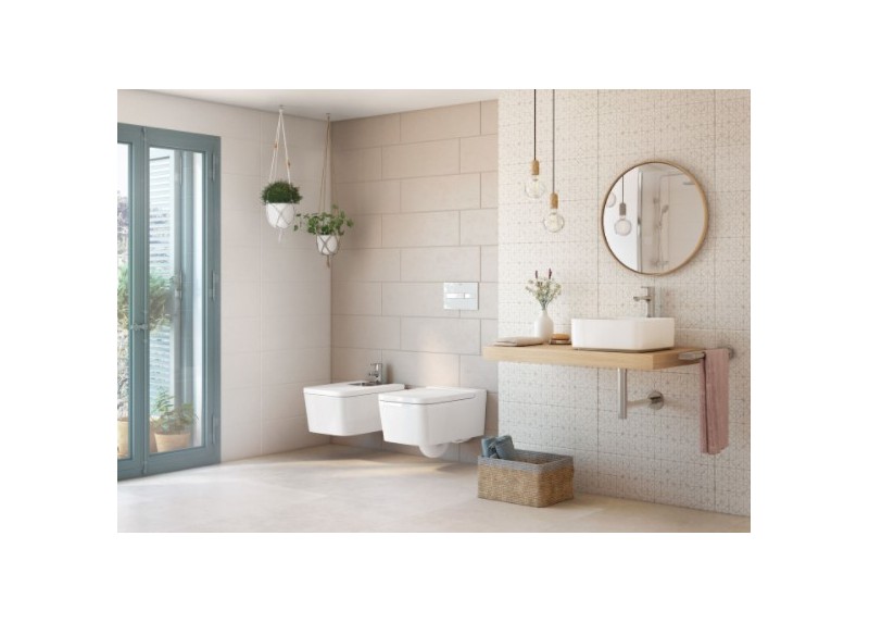 LAVABO INSPIRA SQUARE BEIGE SATINADO 37X37X14