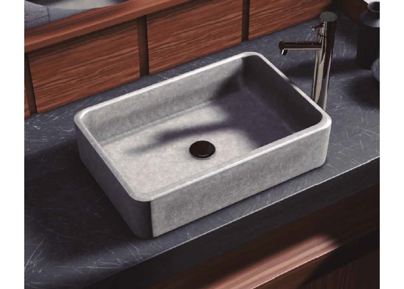 LAVABO KARIBA GRIS SATINADO 50X32X12