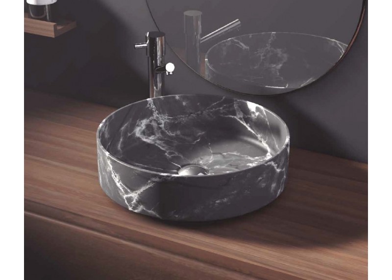 LAVABO COMO NEGRO SATINADO 35,5X35,5X11,5