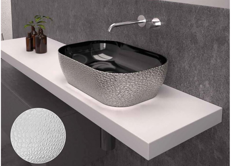 LAVABO NALON PLATA BRILLO 46X32,5X13,5