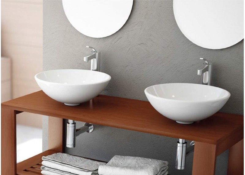 LAVABO BOL BLANCO BRILLO 40X40X15