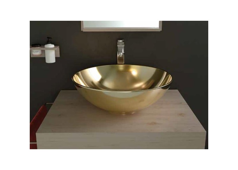 LAVABO BOL ORO BRILLO 40X40X15