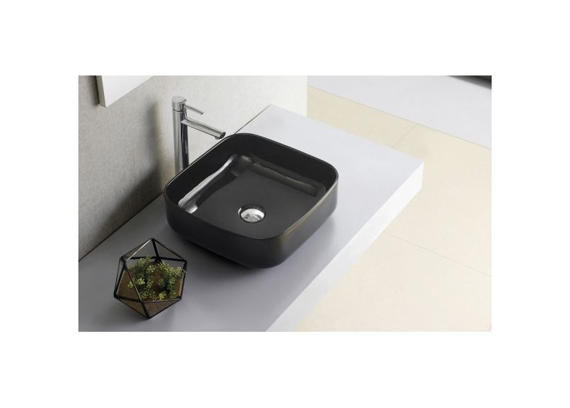 LAVABO DINAN NEGRO BRILLO 38,5X38,5X13,5