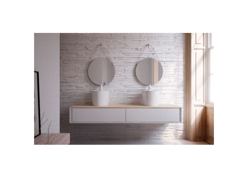 LAVABO FLORENCIA BLANCO BRILLO 42X42X35