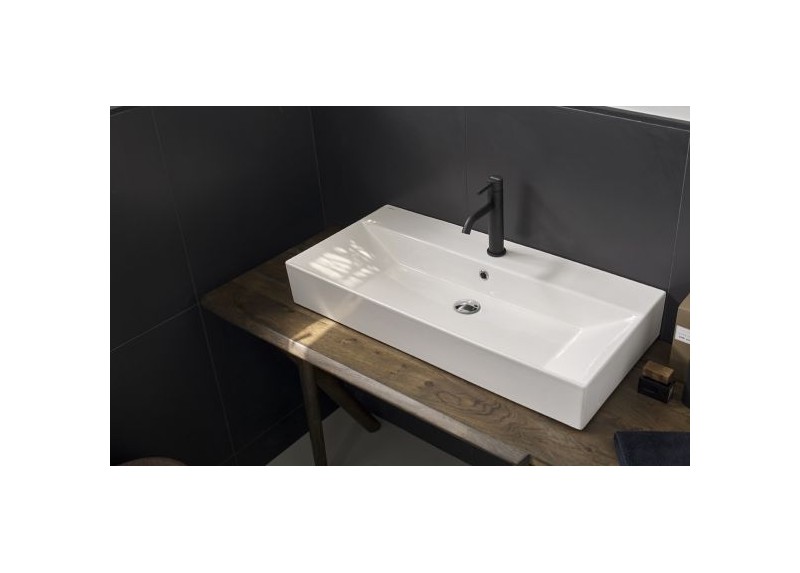 LAVABO BRUSELAS BLANCO BRILLO 90X42X13,5