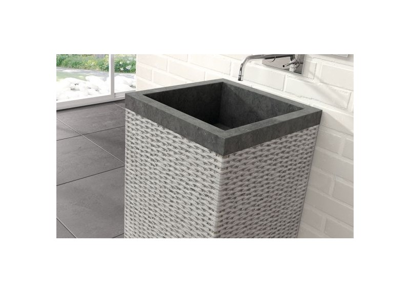 LAVABO PEDESTAL BORNEO NEGRO MATE 45X45X90