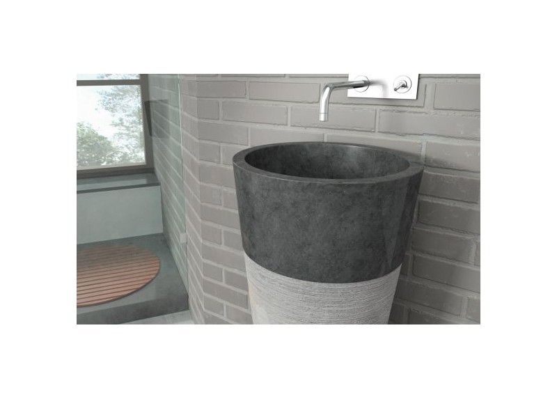 LAVABO PEDESTAL JAVA NEGRO MATE 40X40X90