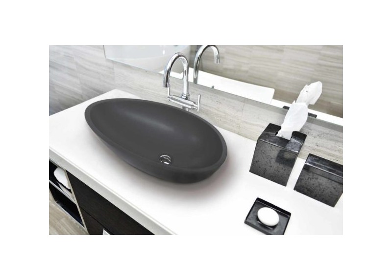 LAVABO CORA GRIS MEDIO, ANTRACITA BRILLO 60,5X43,5X15,7