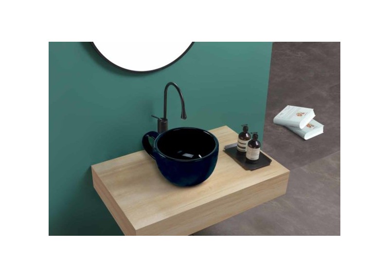 LAVABO TAZA NEGRO BRILLO 30X30X18