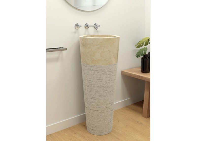 LAVABO ICON BEIGE BRILLO 40X40X90