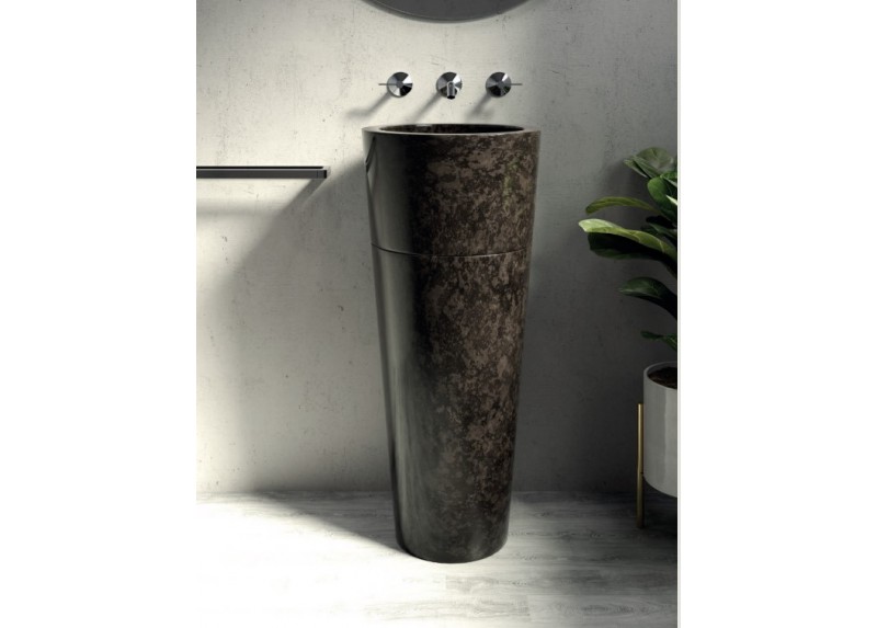 LAVABO EOS MARRÓN BRILLO 40X40X90