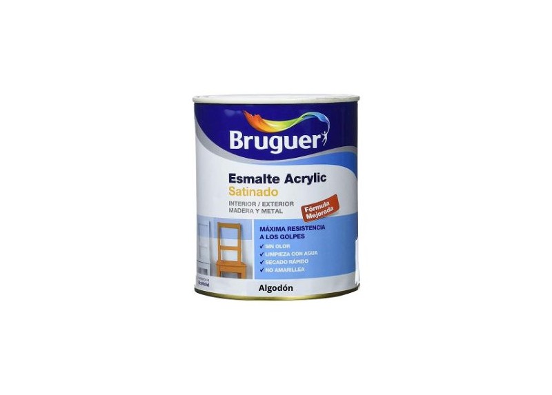 BRUGUER ESMALTE ACRÍLICO SATINADO 750 ML. ALGODÓN  - FERROLAN