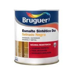 BRUGUER ESMALTE SINTÉTICO SATINADO 4 LTS. NEGRO  - FERROLAN