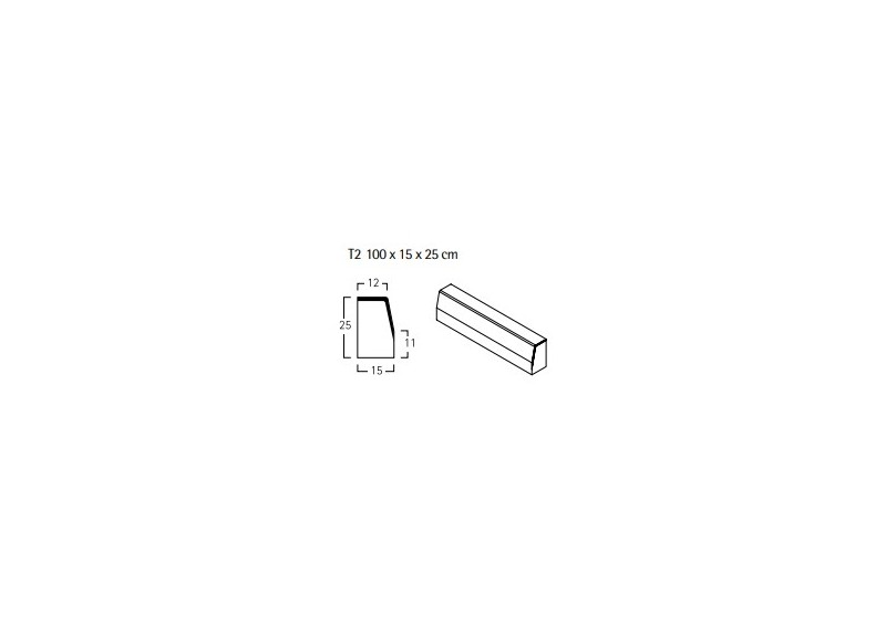 Bordillo T2 Breinco 12/15X25X100 Cm