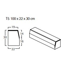 Bordillo T5 Breinco 19/22X30X100 Cm