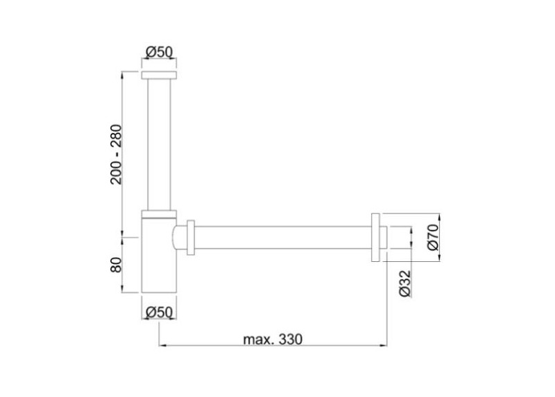 Sifón Lavabo Minimalista Cromo 1" 1/4