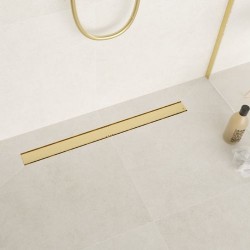 Kit Canal De Ducha Evolux 60 Cm Rejilla Lisa Gold