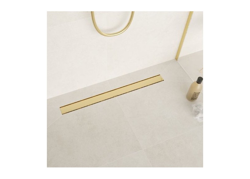 Kit Canal De Ducha Evolux 60 Cm Rejilla Lisa Gold