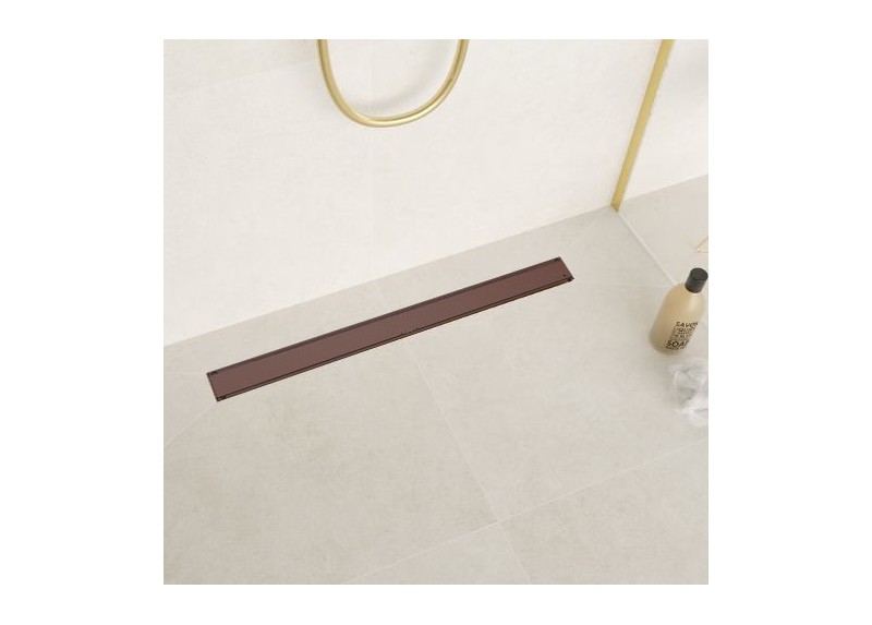 Kit Canal De Ducha Evolux 60 Cm Rejilla Lisa Chocolate