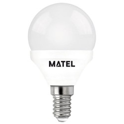 Bombilla Led Esférica Aluminio E14 7W Fría