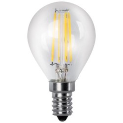 Bombilla Led Esférica Filamento E14 4W Cálida