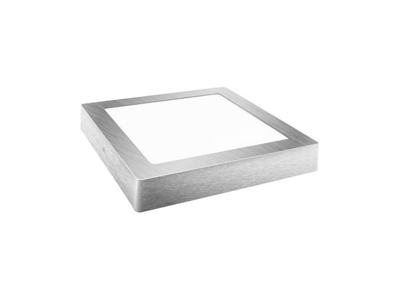 Downlight Led De Superficie. Cuadrado Plata 18W Fría