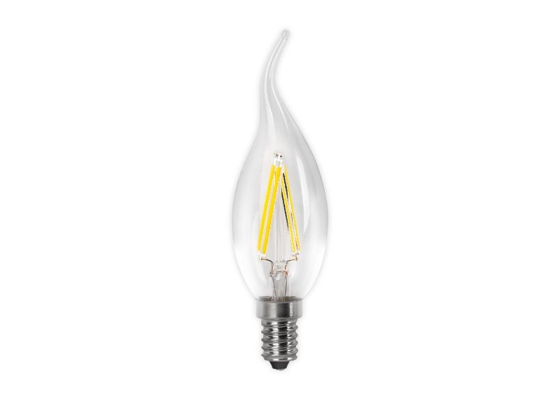 Bombilla Led Vela Flama Filamento E14 4W Cálida