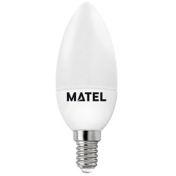 Bombilla Led Vela Aluminio E14 7W Cálida