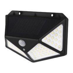 Aplique Led Solar Sensor Negro 5W Fría