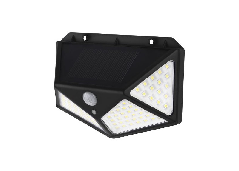 Aplique Led Solar Sensor Negro 5W Fría