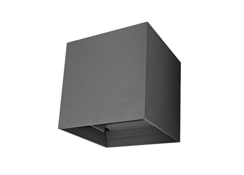 Aplique Led Luxe Cubo Gris Ip54 6W Fría