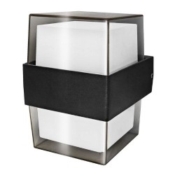 Aplique Led Luxe Cuadrado Negro Ip 54 10W Fría