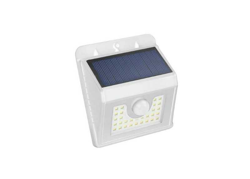 Aplique 30 Led Solar Blanco Sensor 4W