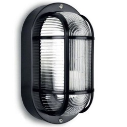 Aplique Ovalado 60 W E27 Negro Ip44