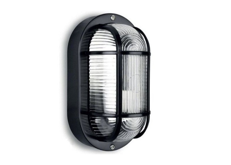 Aplique Ovalado 60 W E27 Negro Ip44