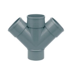 Derivación Doble Plano PVC 45º Ø125