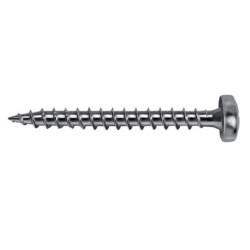 Tornillo VELOX® B, cabeza alomada, ideal para bisagras y guías, acero de alta tenacidad.