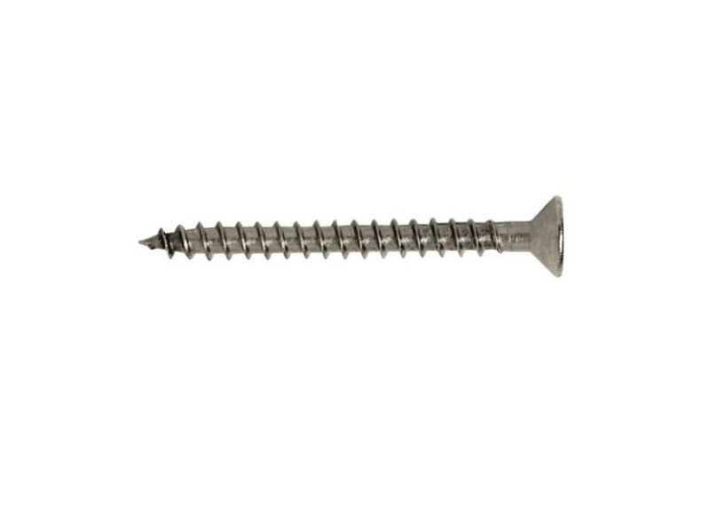 Tornillo rosca madera DIN 7505A, cabeza avellanada e impronta PZ, acero inoxidable A2.