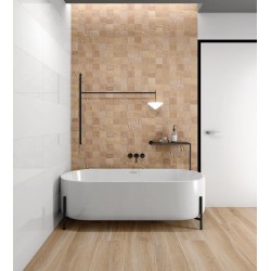 Azulejo efecto Monocolor Bianchi de Tau Cerámicas para Baño,Cocina,Residencial,Decoración,Comercio