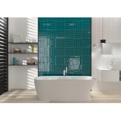 Azulejo efecto Monocolor Bianchi de Tau Cerámicas para Baño,Cocina,Residencial,Decoración,Comercio