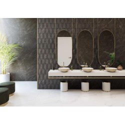 Azulejo efecto Mármol Alesso Black de Tau Ceràmica para Baño,cocina,residencial,comercio