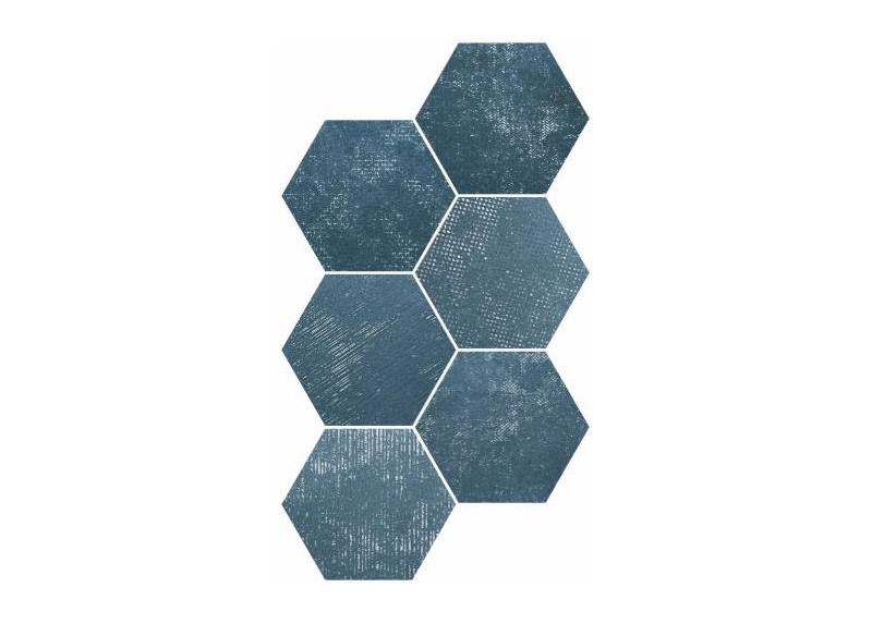 SAONA BORNEO AZUL HEXAGON MATE 23X27