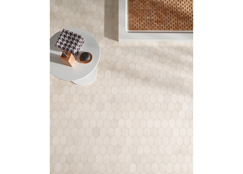 MOSAIC HEXAGON TOOL WHITE NATURAL 24X26,6 RECTIFICADO