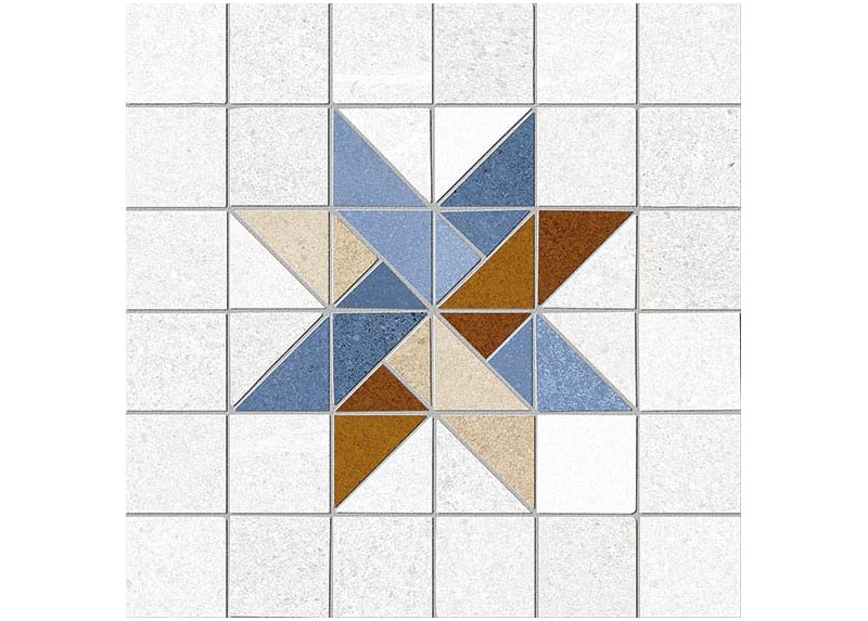 Azulejo efecto Hidráulico Les Points de Seine de Vives para Baño,cocina,exterior,residencial,decoración,comercio