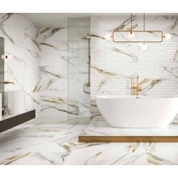 Azulejo efecto Mármol Calacatta Gold de Colorker para Baño,cocina,residencial,comercio